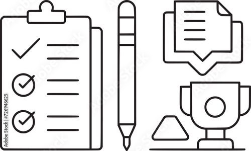 exam icon set vector design 