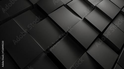 black abstract wallpaper, monochrome design, neat symmetrical pattern, parallelogram tiles photo