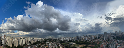 Large panoramic view of the city of Sao Paulo. Sao Paulo city, Cidade Moncoes and Brooklin district. photo