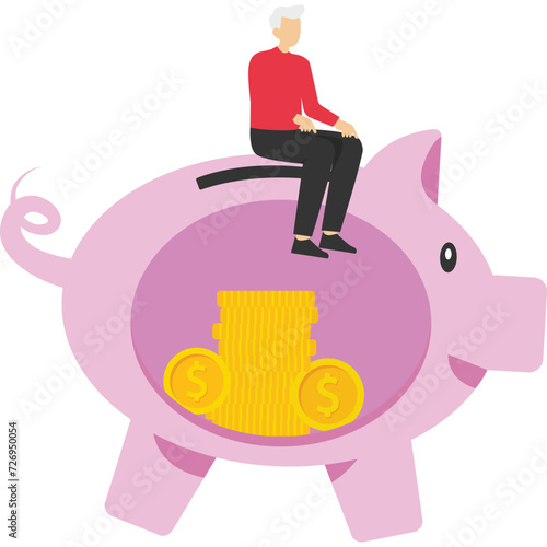 Saving to spend after retirement, Vector illustration in flat style


