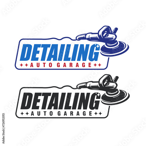auto detailing logotype typography vector graphic template