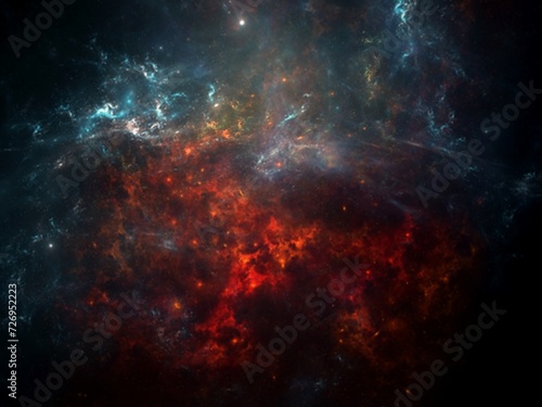 Fototapeta Naklejka Na Ścianę i Meble -  science fiction wallpaper. Beauty of deep space. Colorful graphics for background, like water waves, clouds, night sky, universe, galaxy, Planets