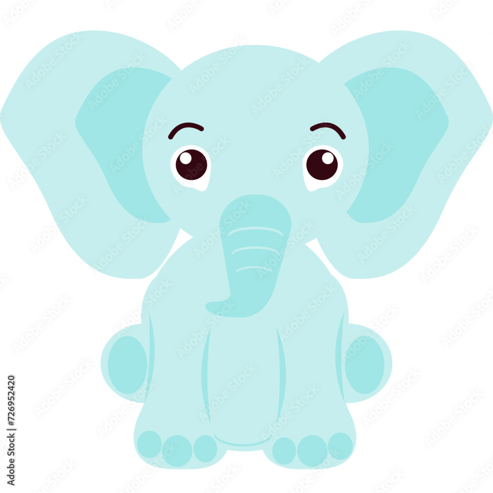 Obraz premium cute elephant cartoon Vector illustration