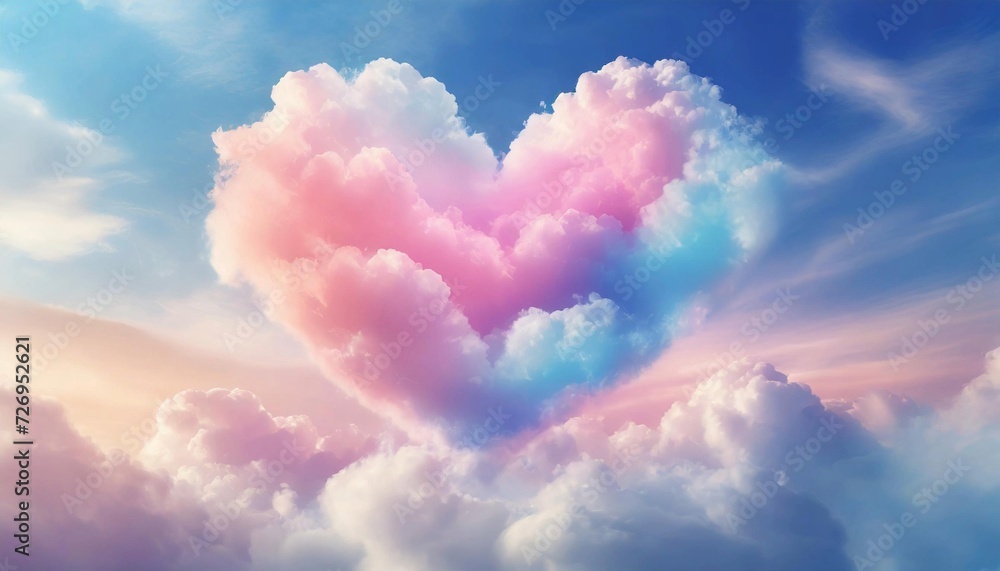 Beautiful heart-shaped cloud in the sky. Love and Valentine's Day