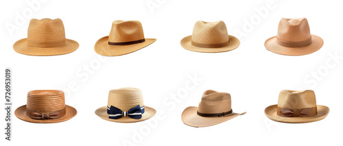 Set of boater Hat on transparency background PNG