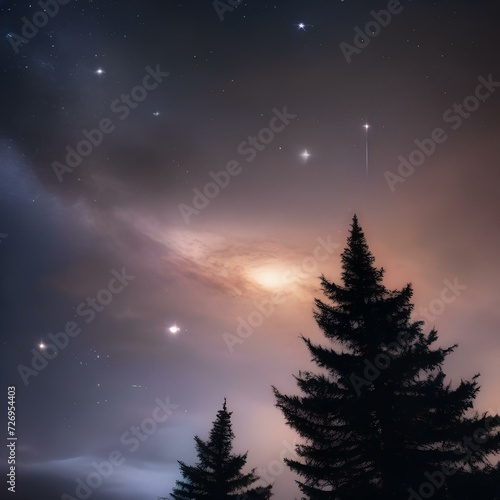 Ethereal celestial sky with swirling galaxies and stars forming constellations5