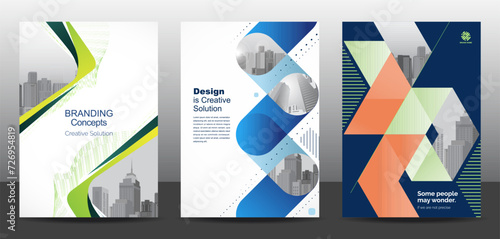 Template vector design set for Brochure, AnnualReport, Corporate Presentation, Portfolio, Flyer, layout modern, posters collection Eps10