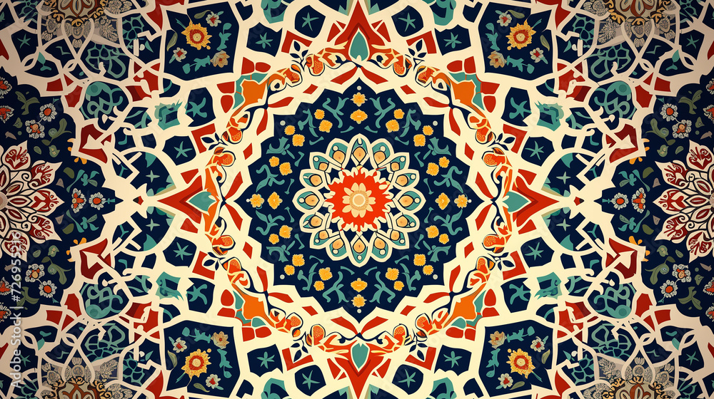 Beautiful structure of a repeating pattern in Arabic style Beautiful structure of a repeating pattern in Arabic style