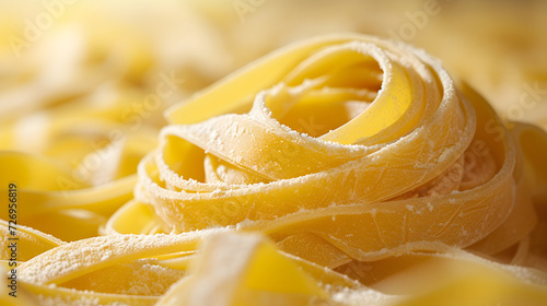 e-commerce styles macro photography of raw fettuccine pasta background, clean and professional, showcasing product details