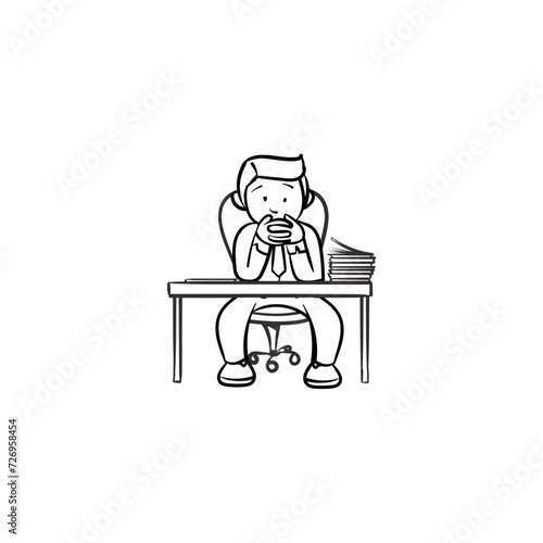 coloring poses of black and white office people office