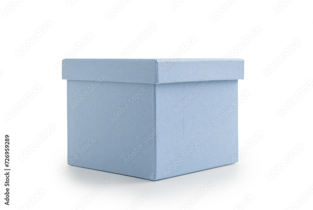 Blue paper box isolated on white background Blue paper box isolated on white background