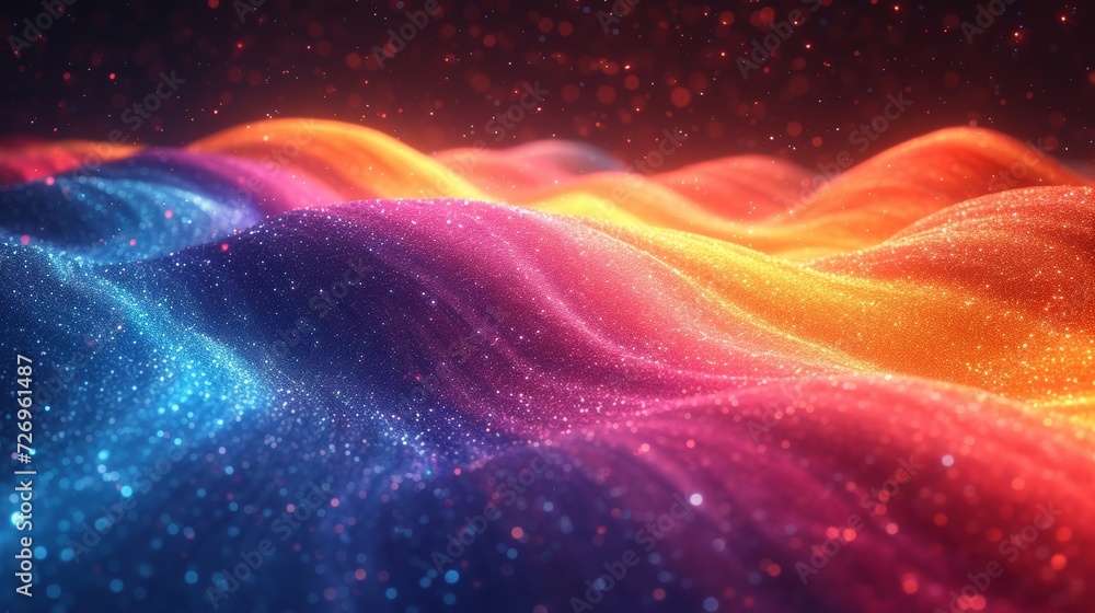 3d rendering of abstract background with flowing particles. 3d illustration - Generative AI 3d rendering of abstract background with flowing particles. 3d illustration - Generative AI