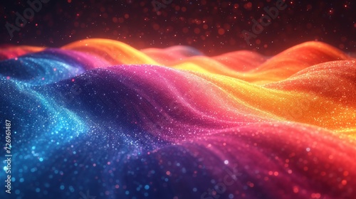 3d rendering of abstract background with flowing particles. 3d illustration - Generative AI