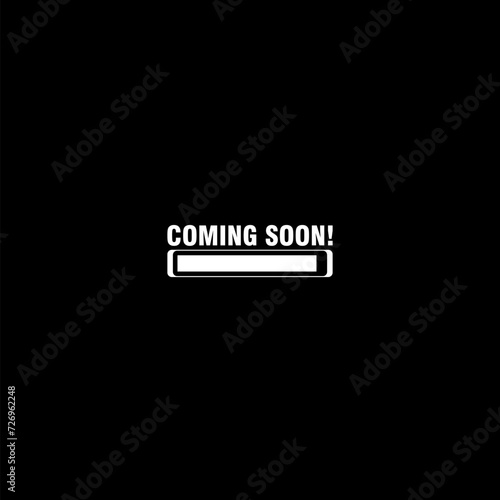 Coming soon icon isolated on dark background