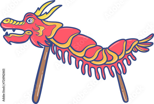 traditional chinese dragon puppet cartoon