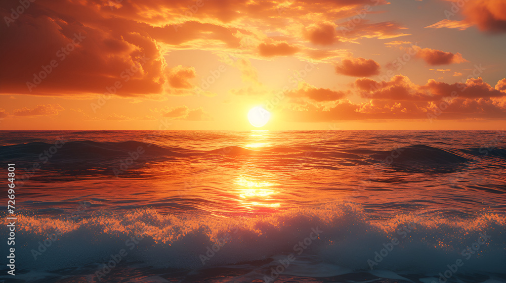 great sunset over the ocean, generative ai
