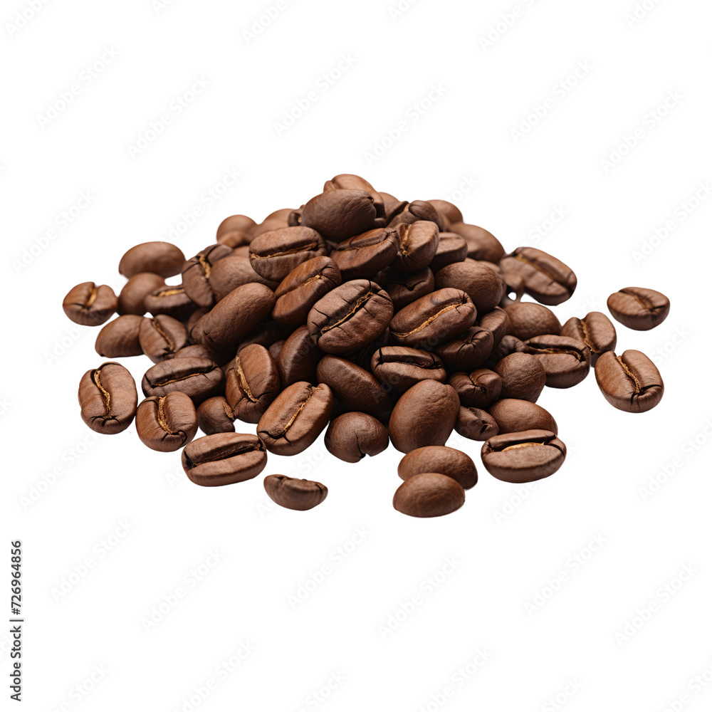 stack Coffee grains on transparent background stack Coffee grains on transparent background