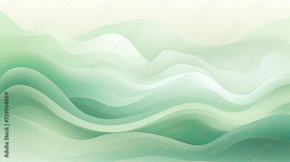 Cool Green Neutrals-themed abstract background, subtle patterns, delicate gradients, and serene elements, a sense of tranquility and freshness Ai Generative