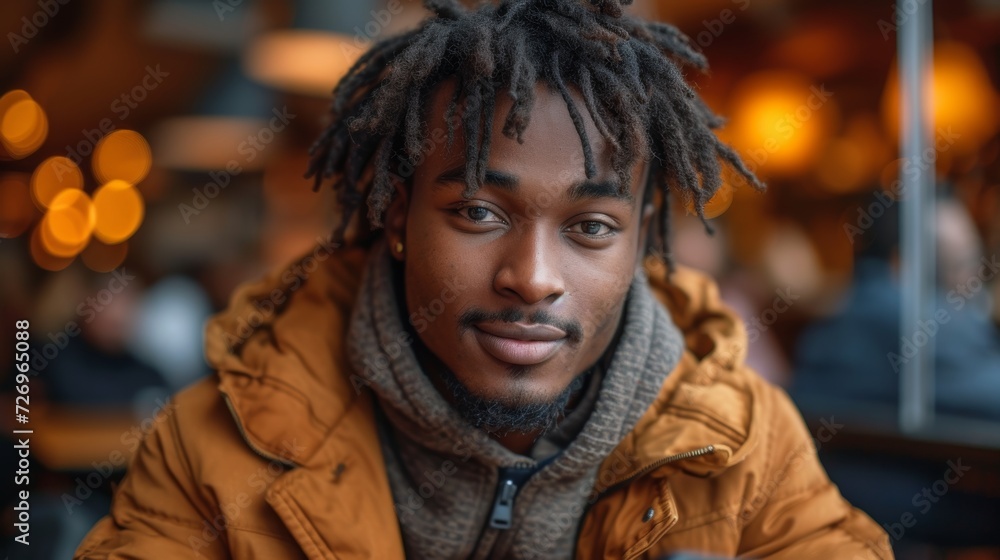 Portrait of a handsome african american man with dreadlocks in the city. - Generative AI Portrait of a handsome african american man with dreadlocks in the city. - Generative AI