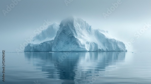Iceberg on the water. 3d render. Global warming concept - Generative AI