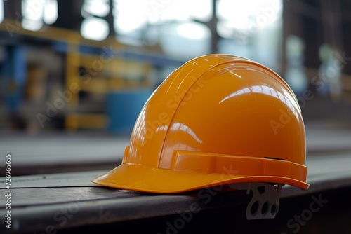 Safety measures against head injuries helmet on a site