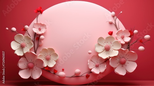 Flowers on a pink background with space to copy. Romantic feminine composition. An invitation to a wedding. A greeting card for Women s Day.