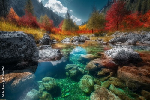 Vibrant nature masterpiece. Generative AI photo