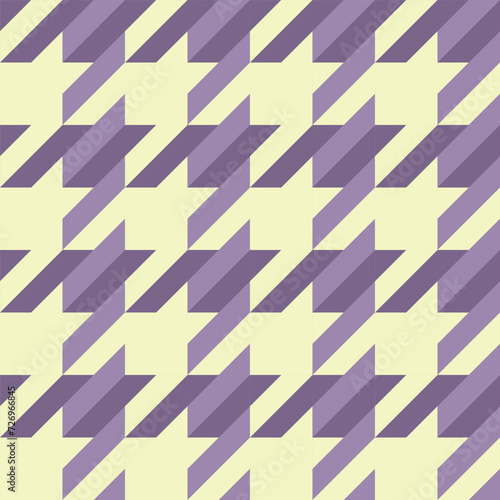 Seamless houndstooth texture. Yellow and purple checkered pattern. Classic plaid design.