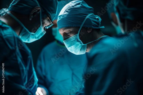 Surgeon Performing Operation in Operating Room. generative AI