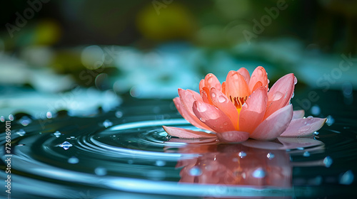 Zen flower loto in water on white background. generative ai
