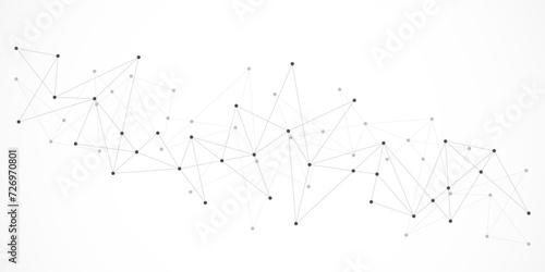 Vector illustration of minimalistic design with connecting the dots and lines. Abstract geometric background of science and technology concept