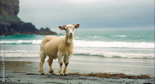 a goat on the beach footage photo
