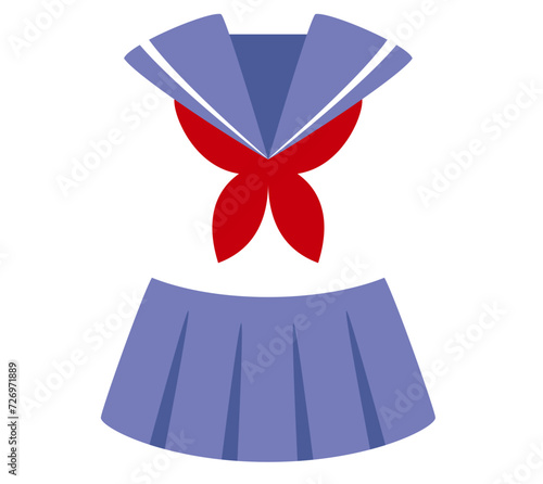 シンプルなセーラー服のアイコン（夏服半袖）png、ベクター使用推奨／uniform
