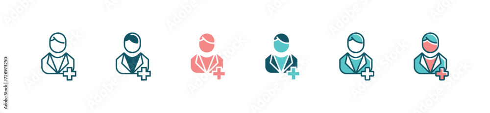 medicals docter consultation icon set health care ask paramedic staff person vector illustration medicals docter consultation icon set health care ask paramedic staff person vector illustration