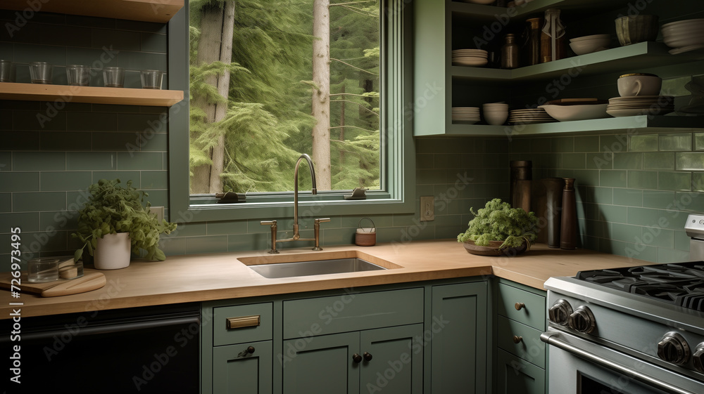Concept of a comfortable multifunctional kitchen after renovation Concept of a comfortable multifunctional kitchen after renovation