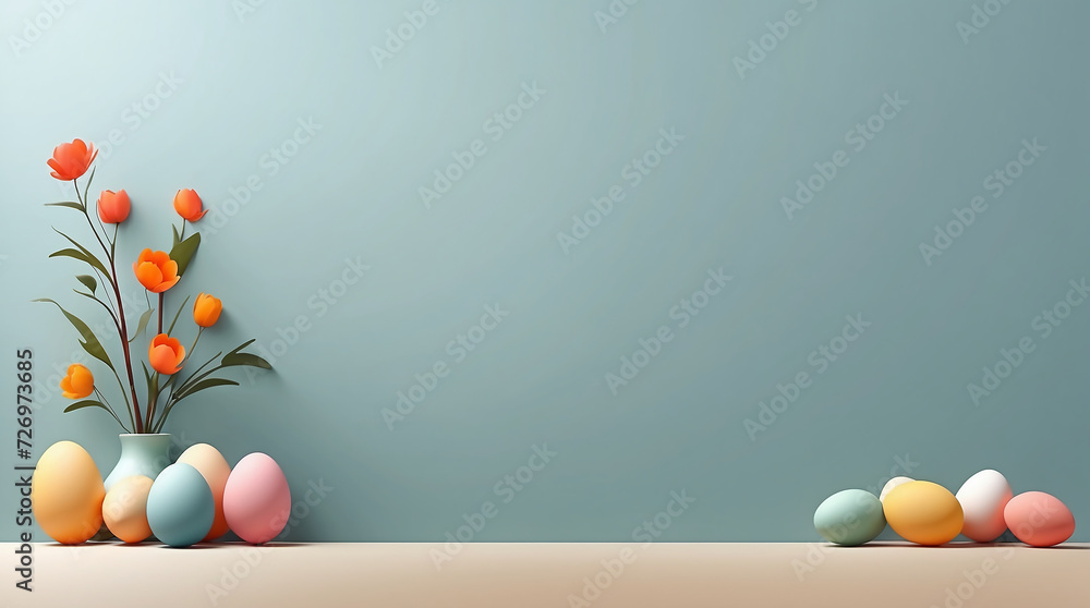 Easter Background with Easter Eggs, with space for text. Easter Background with Easter Eggs, with space for text.