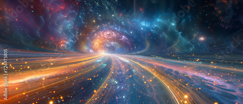 Hypnotic galaxy swirl with vibrant cosmic colors.
 photo