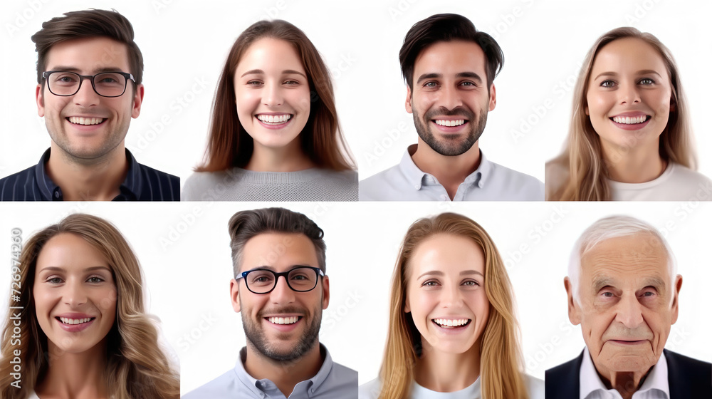 Many headshots of men and women smiling at the camera Many headshots of men and women smiling at the camera
