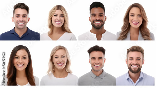 Many headshots of men and women smiling at the camera