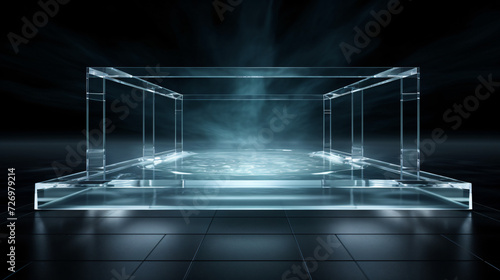 Transparent glass stage