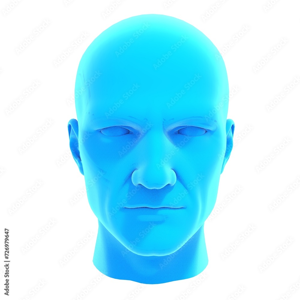 3d Illustration of a Humanoid Robot Head Artificial Intelligence AI