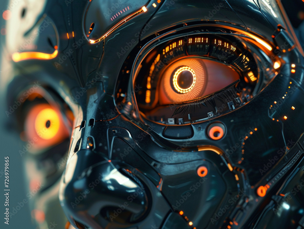 Fototapeta premium close-up robot eye