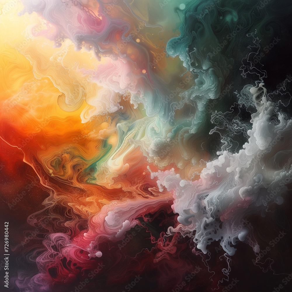 Abstract colourful smoke clouds texture illustration wallpaper background 