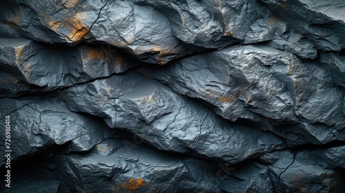 Close-up of a mountain's rocky surface, capturing the detailed textures and patterns © Fostor