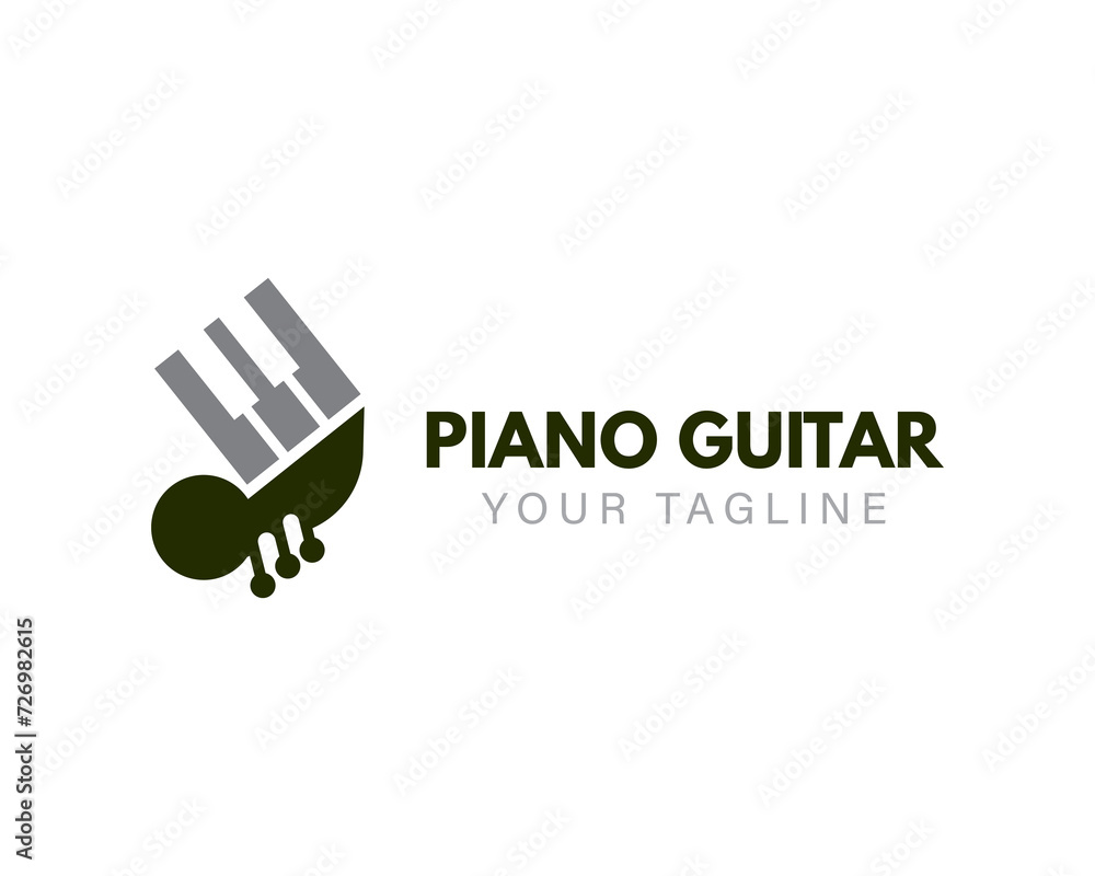 simple piano guitar logo icon symbol design template illustration inspiration simple piano guitar logo icon symbol design template illustration inspiration