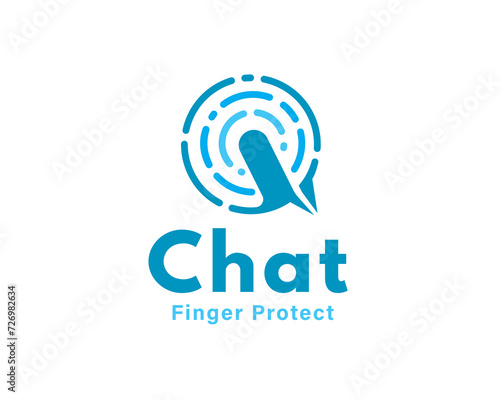 circle biometric chat secure logo icon symbol design template illustration inspiration