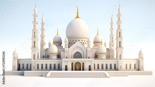  "Elegant Ramadan Kareem Background with 3D Mosque and Traditional Decor