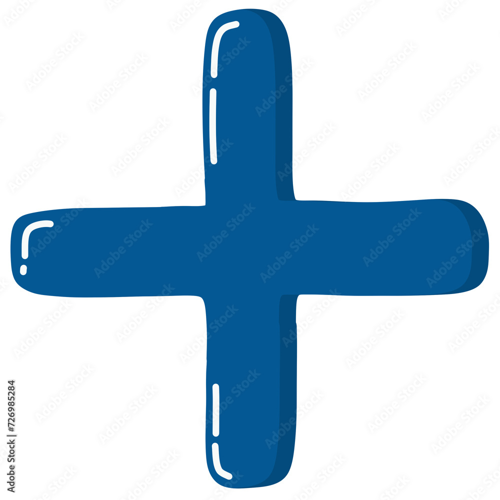 Fototapeta premium Illustration of blue plus sign 