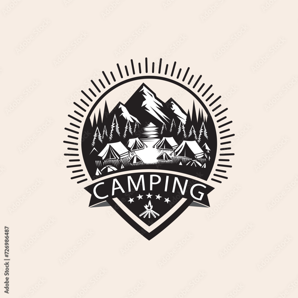 Obraz premium vintage camping community