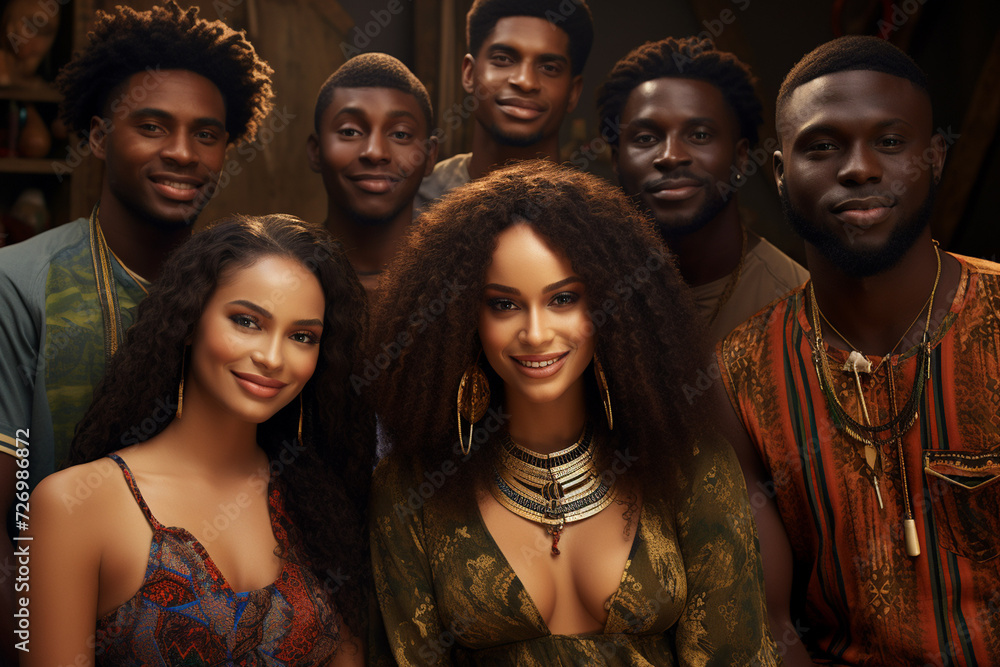Black African Community Illustration created with Generative AI Black African Community Illustration created with Generative AI